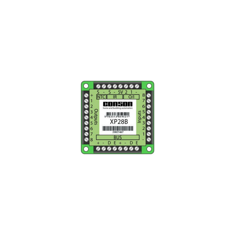 XP28B - Interface 8 ingangen, 8 uitgangen, 2 I/O, 1 temperatuuringang, voor 455 kHz bedieningen van Bang & Olufsen